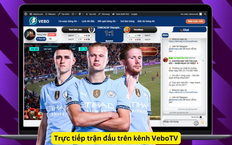 Trực tiếp trận đấu trên kênh VeboTV