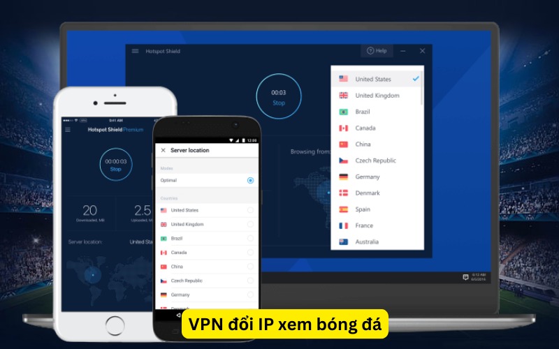 sử dụng vpn xem bóng đá